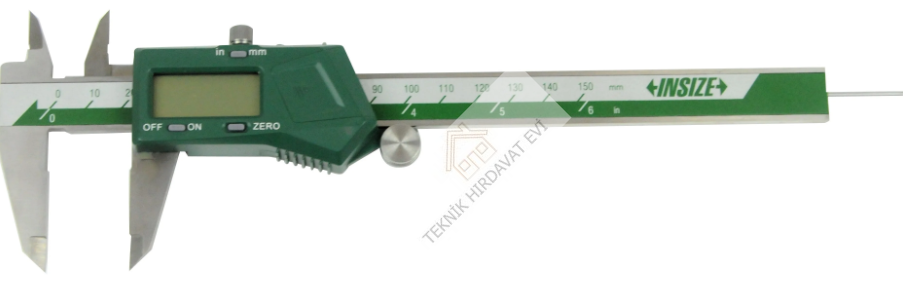 0-150mm/0-6''  Dijital Kumpas (Yuvarlak Derinlik Çubuklu - Sürme Tekerleksiz)