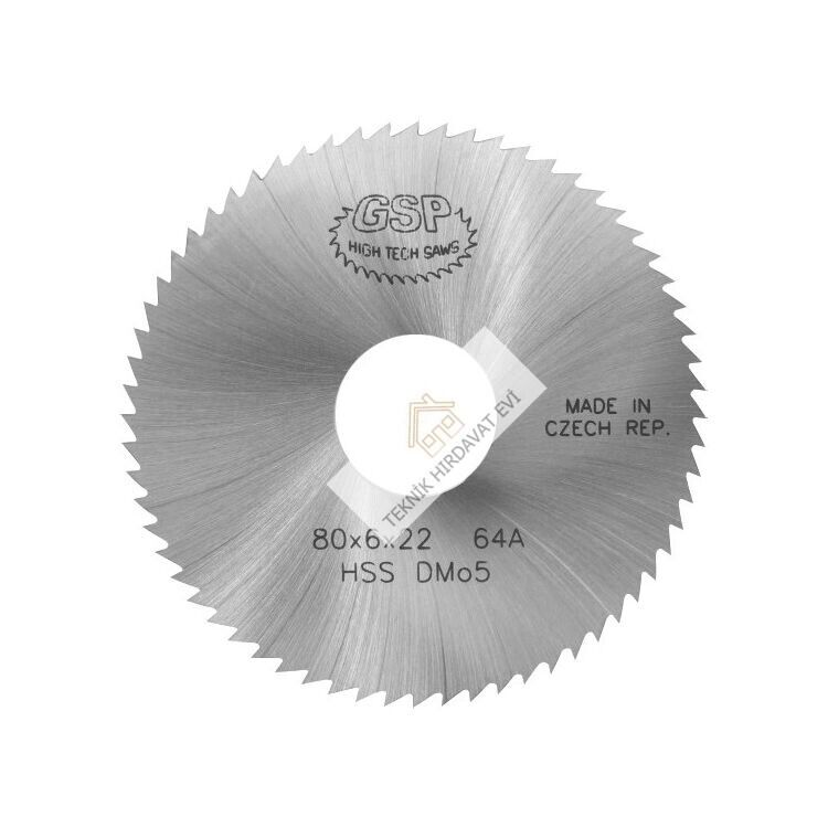 80x6x22mm Z=64 GSP DAİRE TESTERE HSS